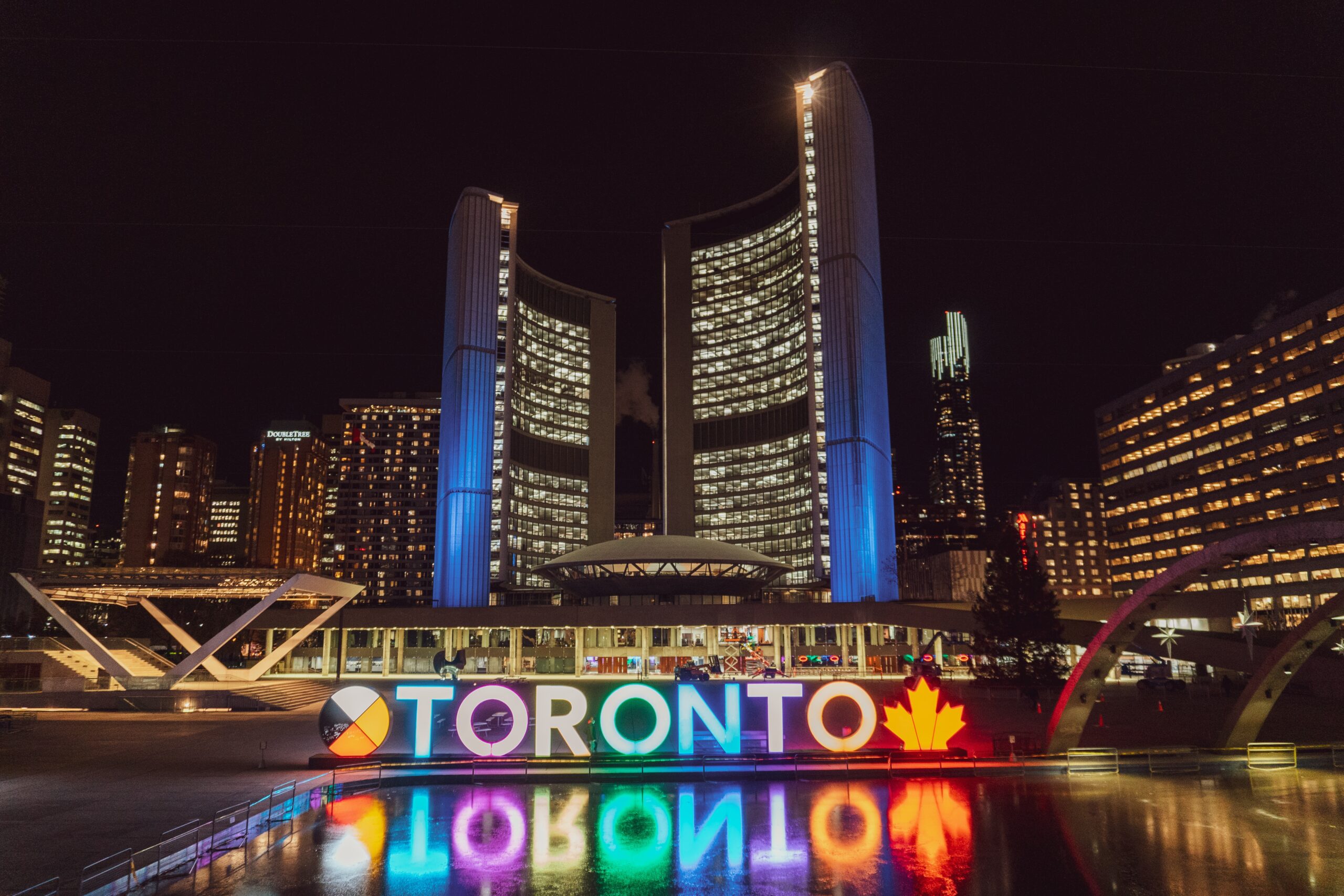 Toronto building with lights